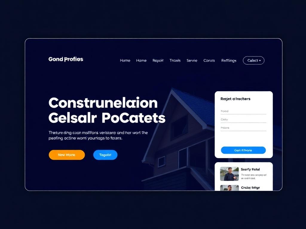 Example website concept for a construction company